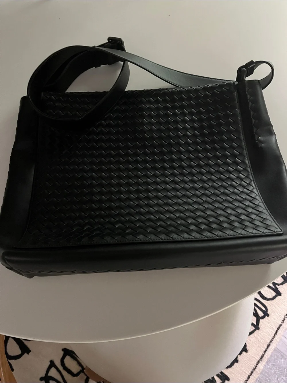 Bottega Veneta Black Intrecciato Leather Shoulder Bag